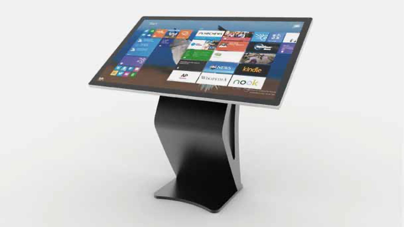 Floor-standing self-service touch kiosk