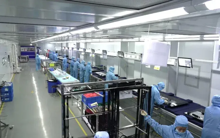 TZD Display digital signage factory SMT assembly line in Shenzhen cleanroom
