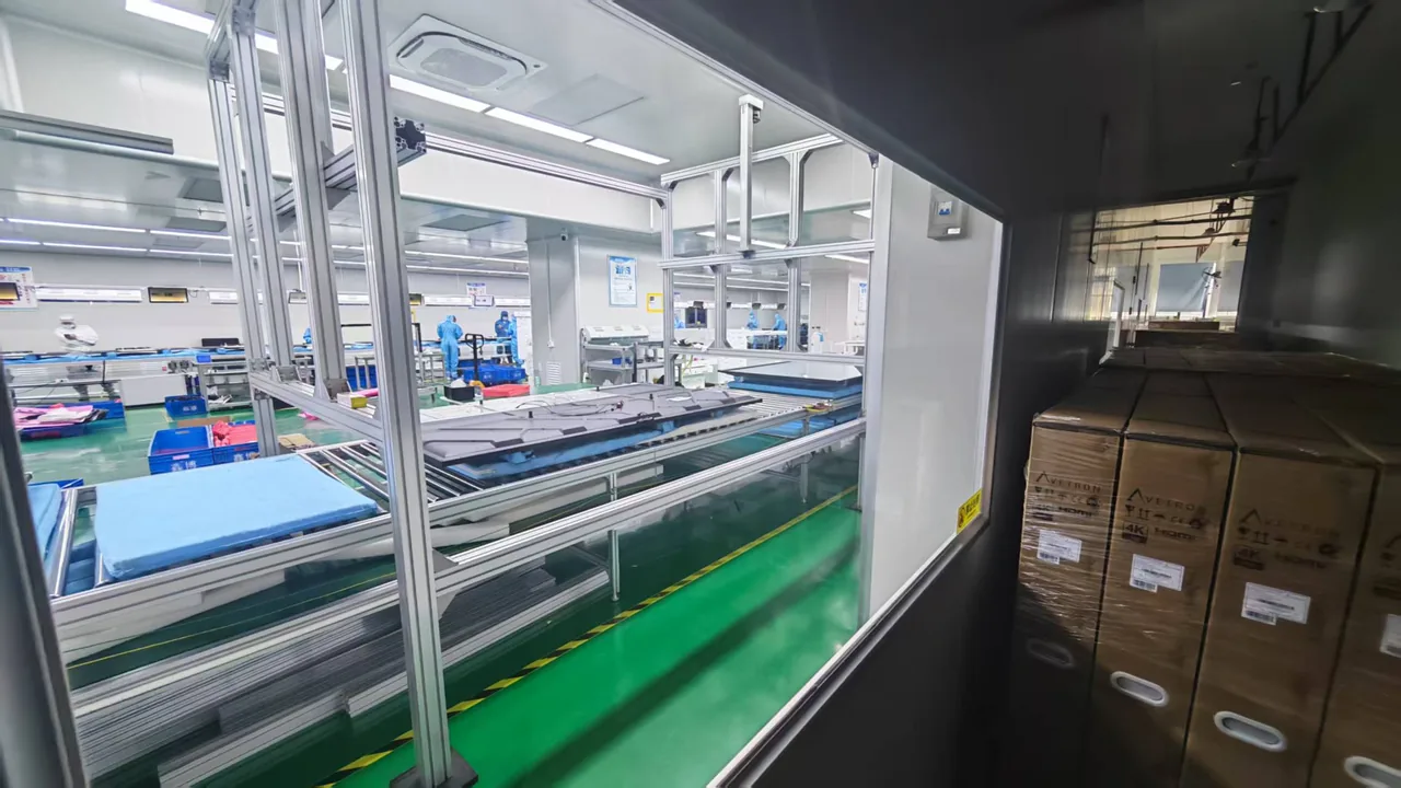 TZD Display interactive flat panel optical calibration in dust-free cleanroom